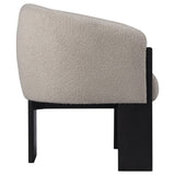 Valdez Beige Boucle Upholstered Barrel Back Accent Chair