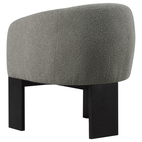 Valdez Brown Boucle Upholstered Barrel Back Accent Chair by Coaster at Eve Furniture
