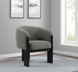 Valdez Brown Boucle Upholstered Barrel Back Accent Chair by Coaster at Eve Furniture