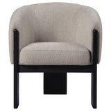 Valdez Beige Boucle Upholstered Barrel Back Accent Chair by Coaster at Eve Furniture