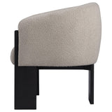 Valdez Beige Boucle Upholstered Barrel Back Accent Chair by Coaster at Eve Furniture