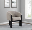 Valdez Beige Boucle Upholstered Barrel Back Accent Chair by Coaster at Eve Furniture