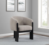 Valdez Beige Boucle Upholstered Barrel Back Accent Chair by Coaster at Eve Furniture