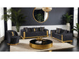 Valdosta Black/Gold Sofa & Loveseat by Furniture of America at Eve Furniture