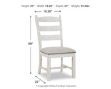 Valebeck Beige & White Dining Chair, Set of 2 by Ashley at Eve Furniture
