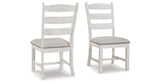 Valebeck Beige & White Dining Chair, Set of 2 by Ashley at Eve Furniture