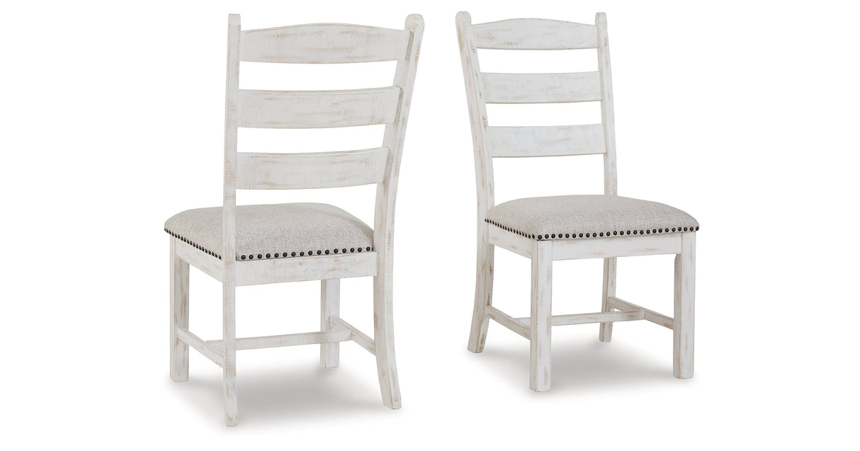 Valebeck Beige & White Dining Chair, Set of 2 by Ashley at Eve Furniture