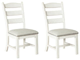 Valebeck Beige & White Dining Chair, Set of 2 by Ashley at Eve Furniture