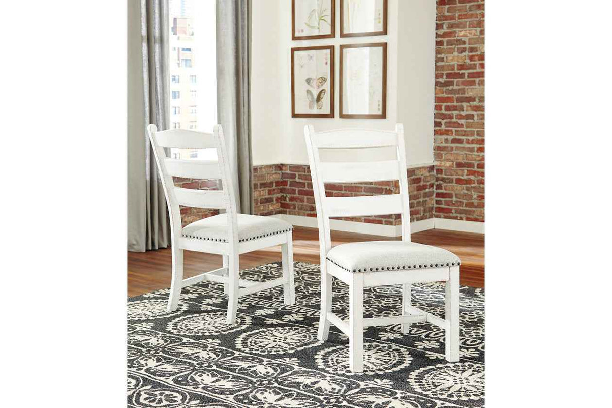 Valebeck Beige & White Dining Chair, Set of 2 by Ashley at Eve Furniture