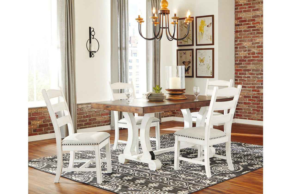 Valebeck Beige & White Dining Chair, Set of 2 by Ashley at Eve Furniture