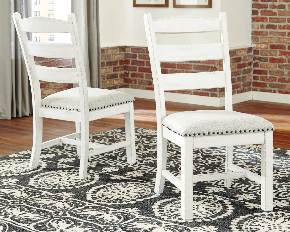 Valebeck Beige & White Dining Chair, Set of 2 by Ashley at Eve Furniture