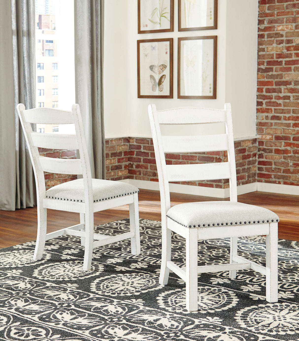 Valebeck Beige & White Dining Chair, Set of 2 by Ashley at Eve Furniture