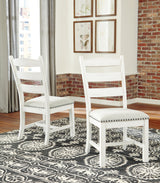 Valebeck Beige & White Dining Chair, Set of 2 by Ashley at Eve Furniture