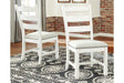 Valebeck Beige & White Dining Chair, Set of 2 by Ashley at Eve Furniture