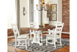 Valebeck Beige/White Dining Table and 4 Chairs by Ashley at Eve Furniture