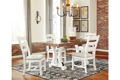 Valebeck Beige/White Dining Table and 4 Chairs by Ashley at Eve Furniture