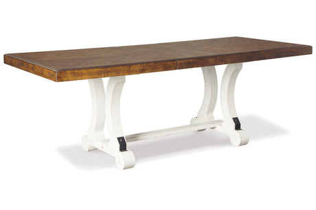 Valebeck Beige/White Dining Table and 4 Chairs by Ashley at Eve Furniture