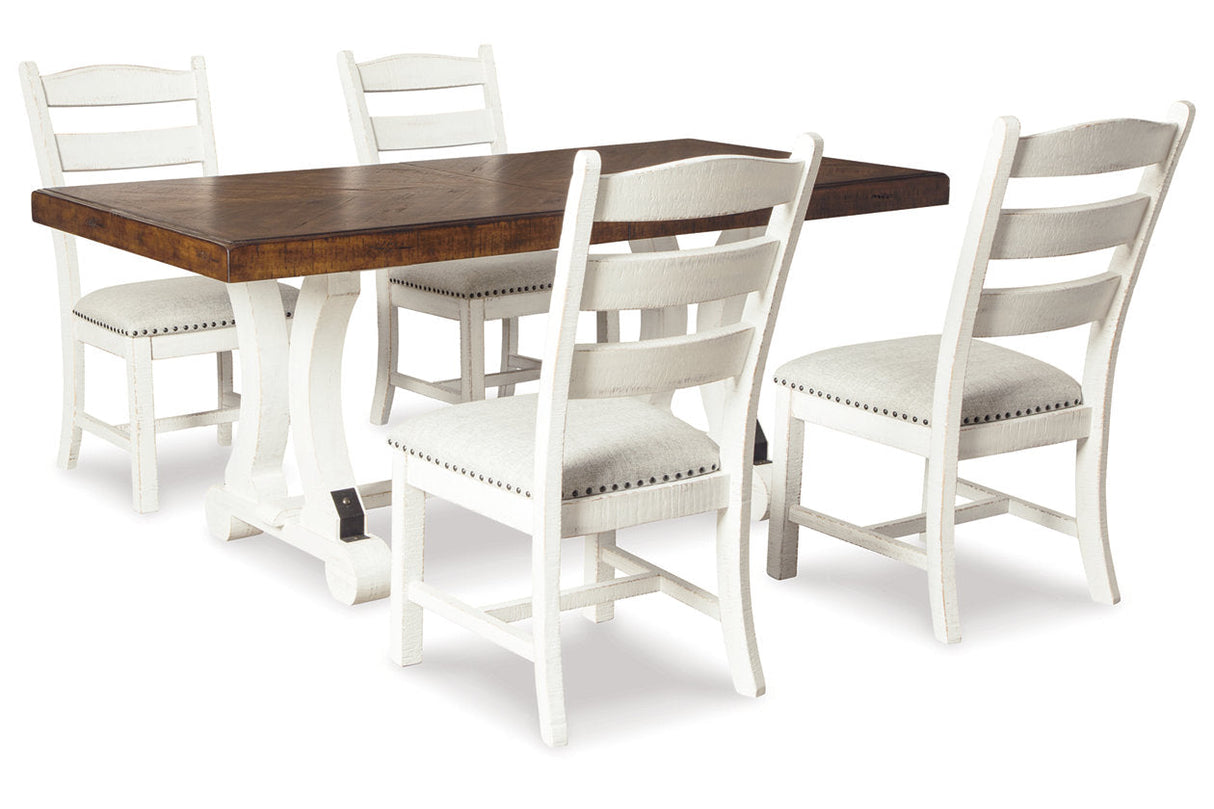 Valebeck Beige/White Dining Table and 4 Chairs by Ashley at Eve Furniture