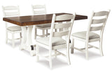 Valebeck Beige/White Dining Table and 4 Chairs by Ashley at Eve Furniture