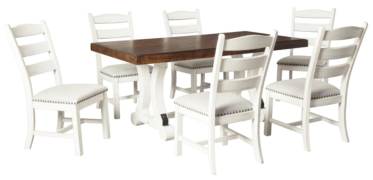 Valebeck Beige/White Rectangular Dining Set by Ashley at Eve Furniture