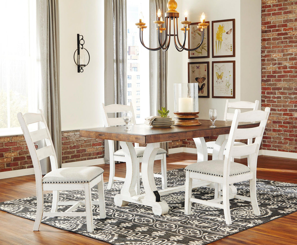 Valebeck Beige/White Rectangular Dining Set by Ashley at Eve Furniture