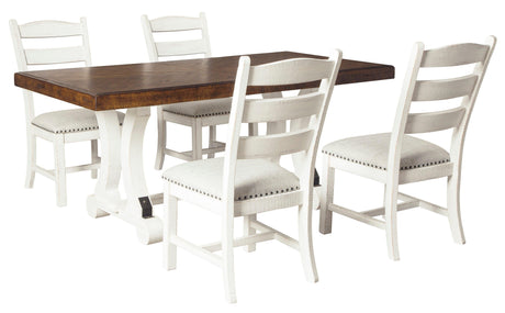 Valebeck Beige/White Rectangular Dining Set by Ashley at Eve Furniture