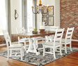 Valebeck Beige/White Rectangular Dining Set by Ashley at Eve Furniture