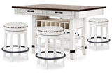 Valebeck Bistro and Bar Table Set In Brown and White by Ashley at Eve Furniture