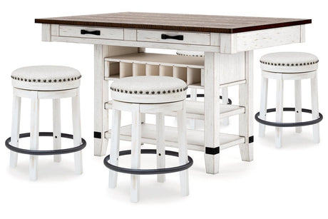 Valebeck Bistro and Bar Table Set In Brown and White by Ashley at Eve Furniture