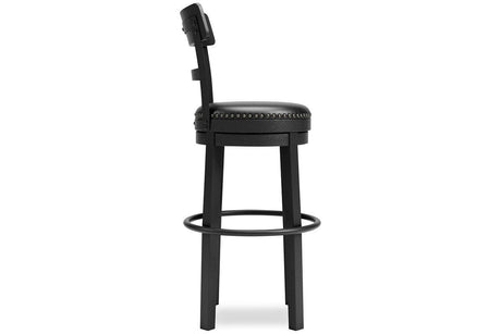 Valebeck Black Bar Height Barstool by Ashley at Eve Furniture