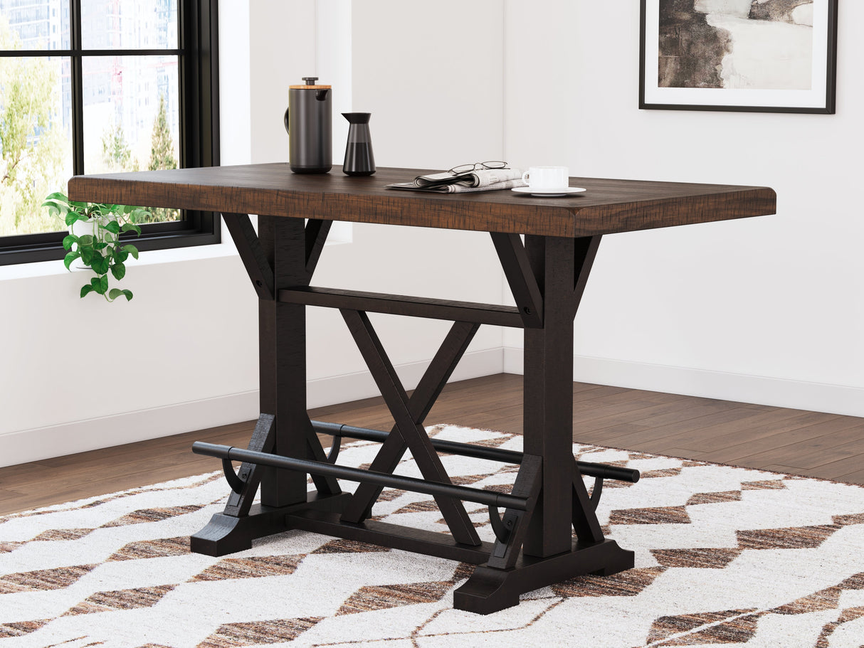 Valebeck Black/Brown Counter Height Dining Table