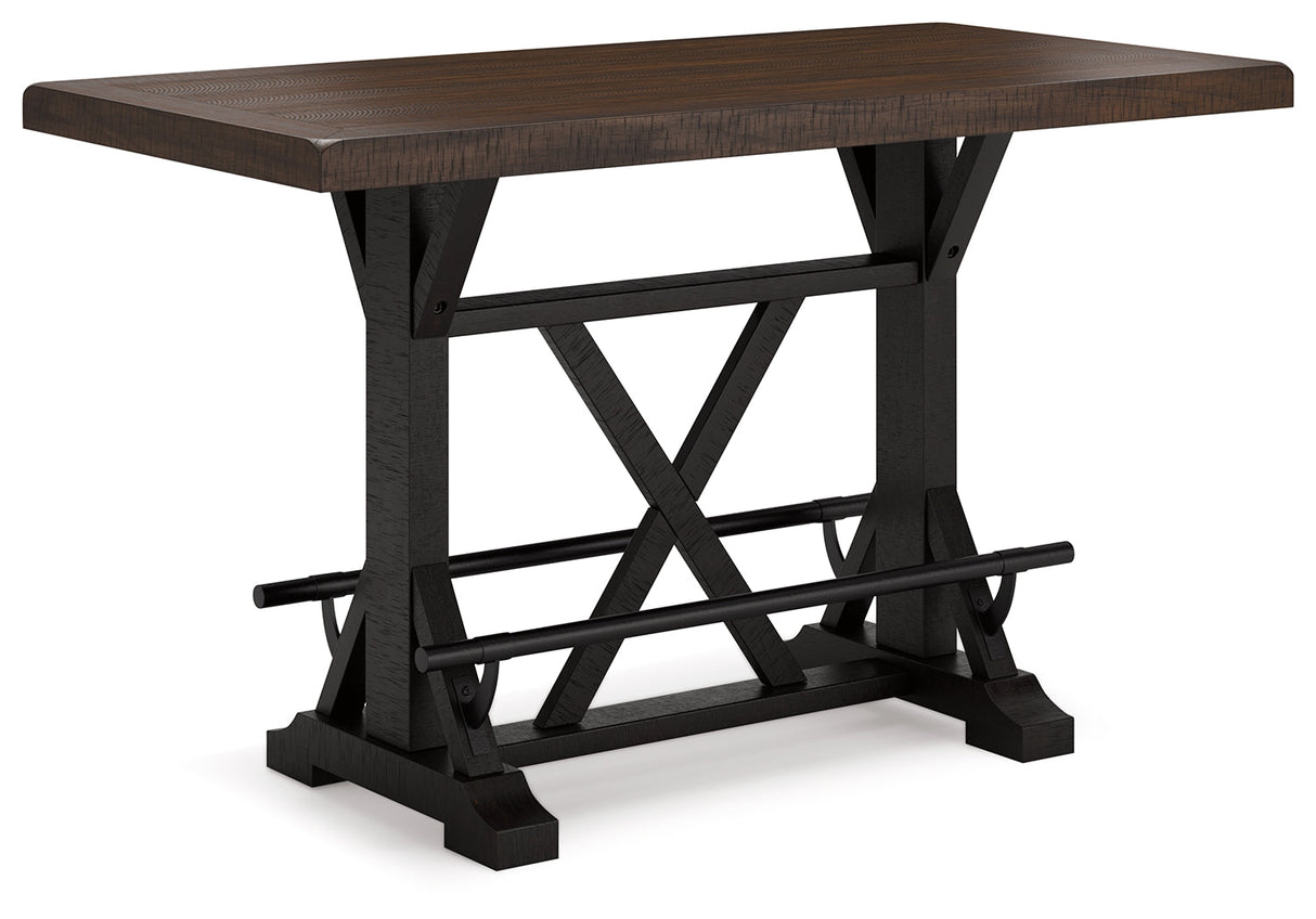 Valebeck Black/Brown Counter Height Dining Table