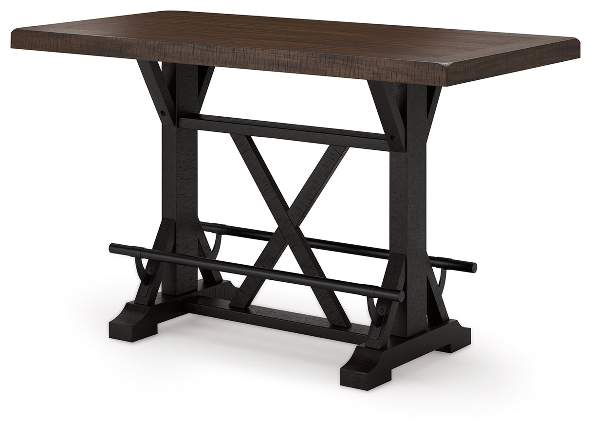 Valebeck Black/Brown Counter Height Dining Table