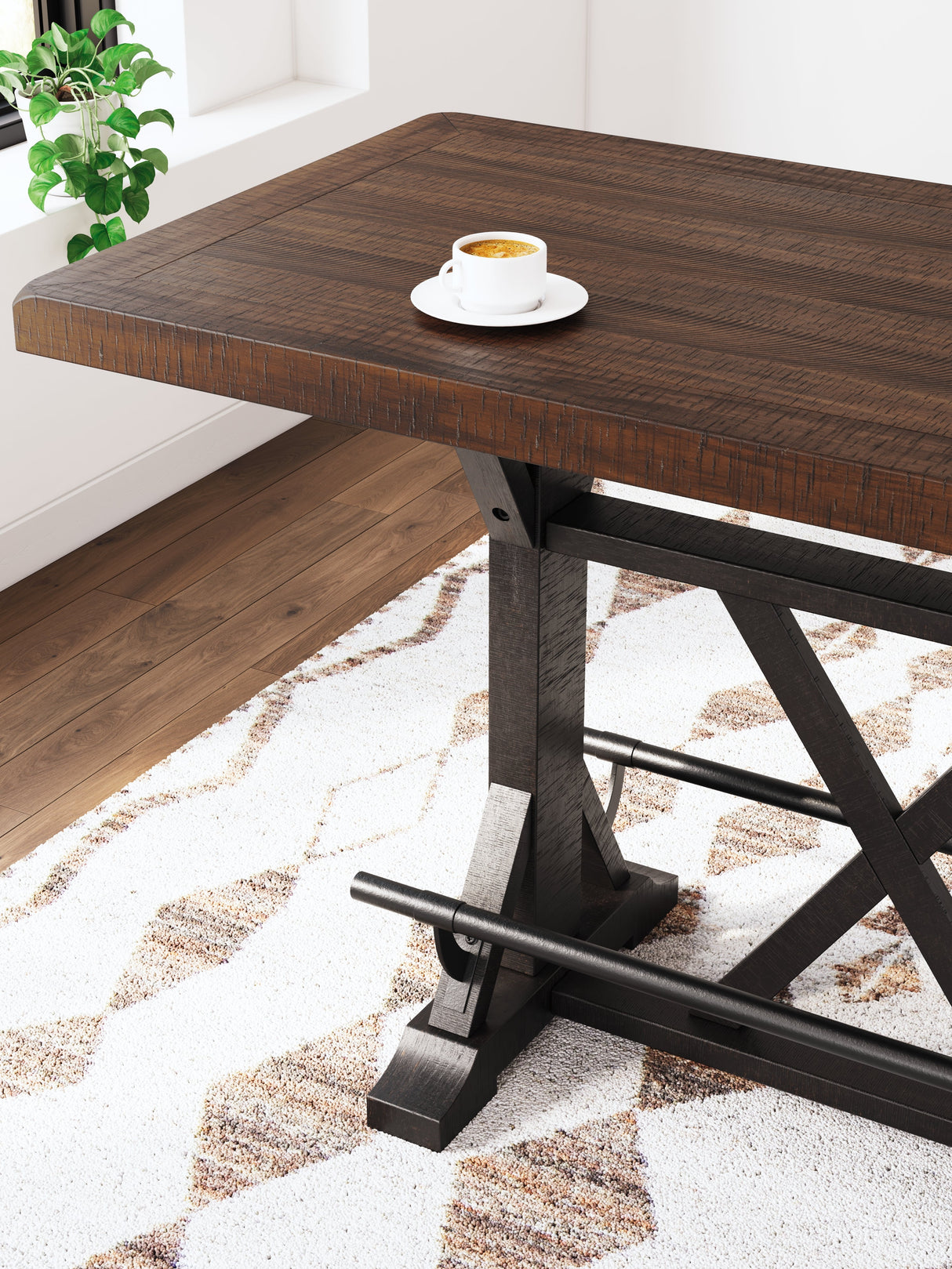 Valebeck Black/Brown Counter Height Dining Table