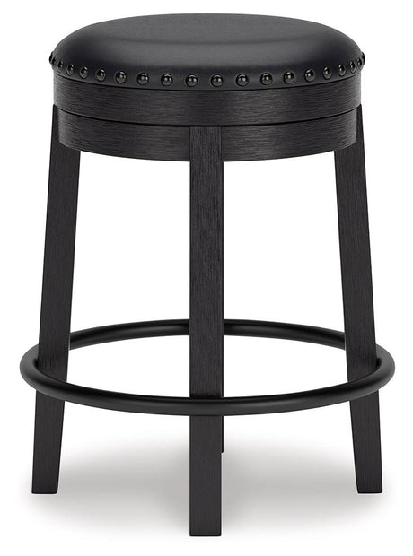 Valebeck Black Counter Height Barstool by Ashley at Eve Furniture