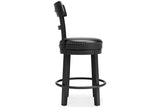 Valebeck Black Counter Height Barstool by Ashley at Eve Furniture