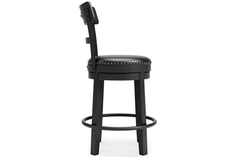 Valebeck Black Counter Height Barstool by Ashley at Eve Furniture