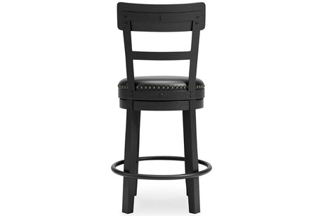 Valebeck Black Counter Height Barstool by Ashley at Eve Furniture