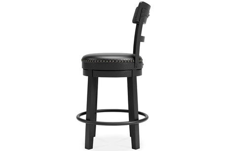 Valebeck Black Counter Height Barstool by Ashley at Eve Furniture