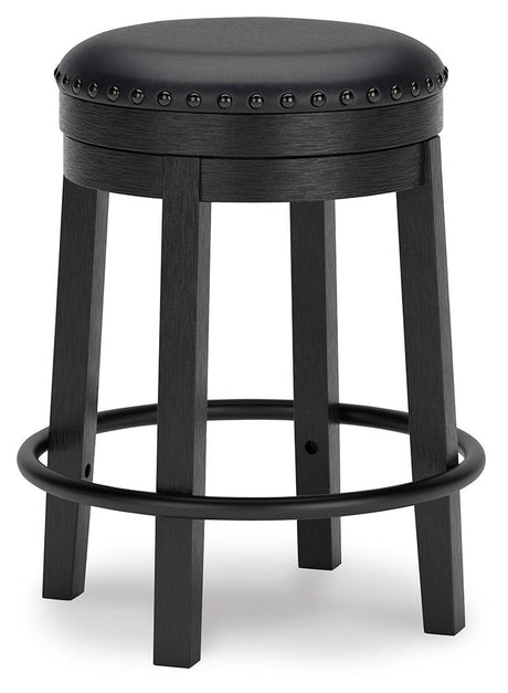 Valebeck Black Counter Height Barstool by Ashley at Eve Furniture