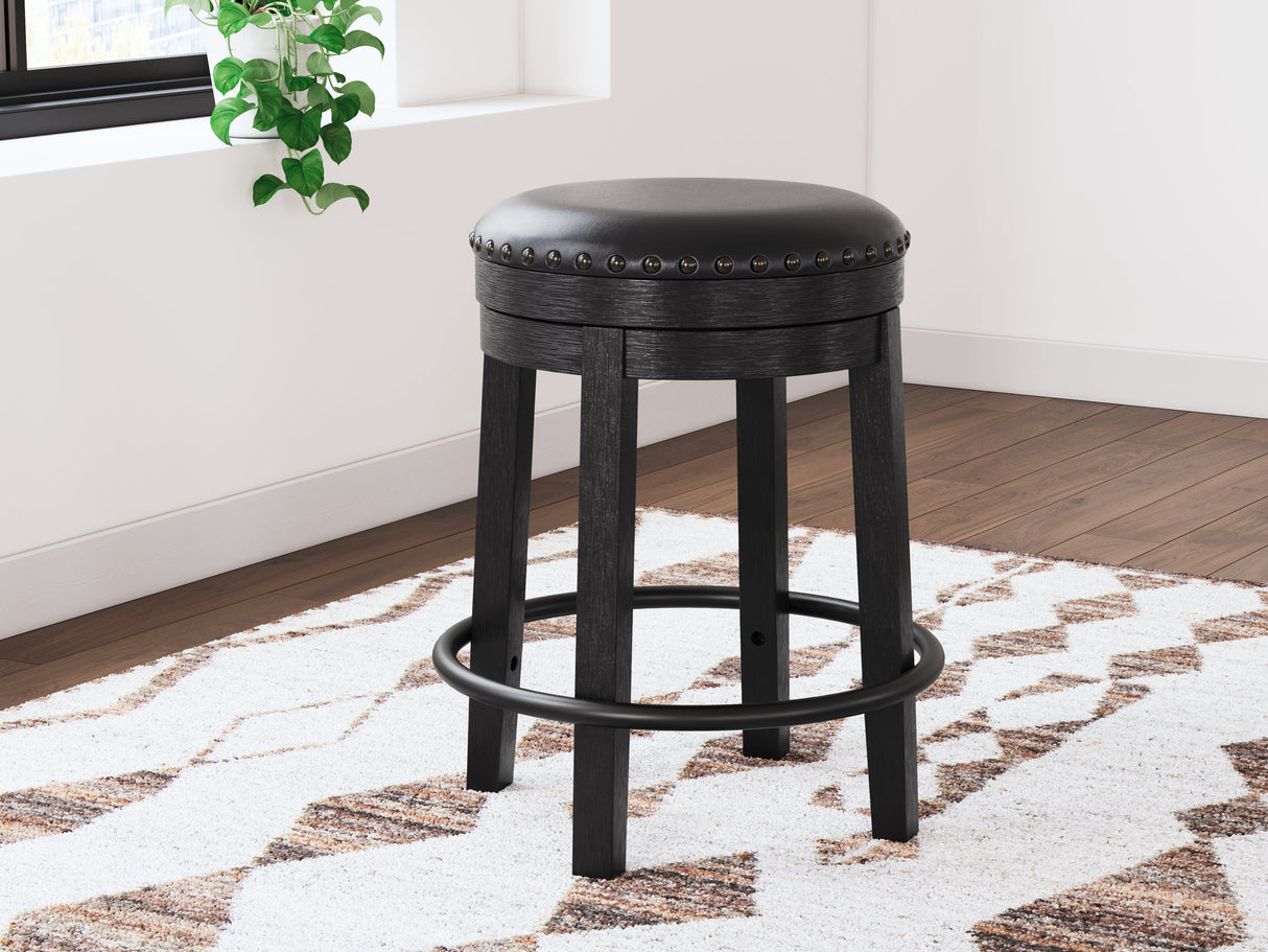 Valebeck Black Counter Height Barstool