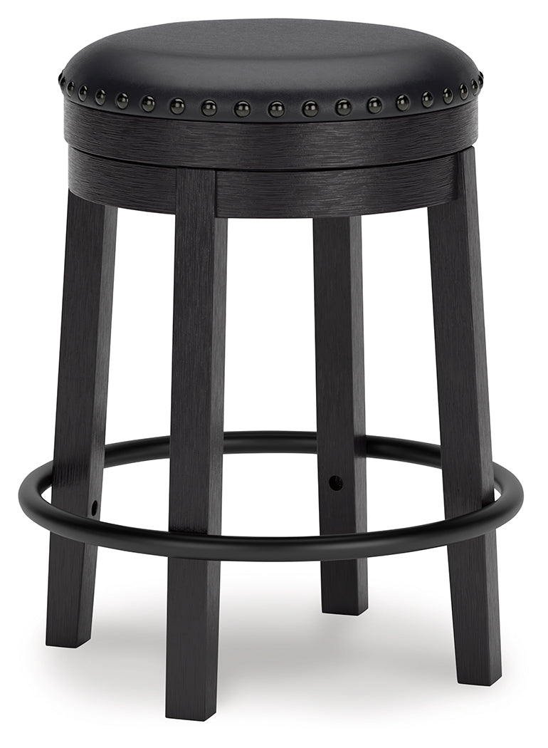 Valebeck Black Counter Height Barstool