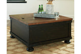 Valebeck Black/Brown Coffee Table and 2 End Tables by Ashley at Eve Furniture