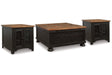Valebeck Black/Brown Coffee Table and 2 End Tables by Ashley at Eve Furniture