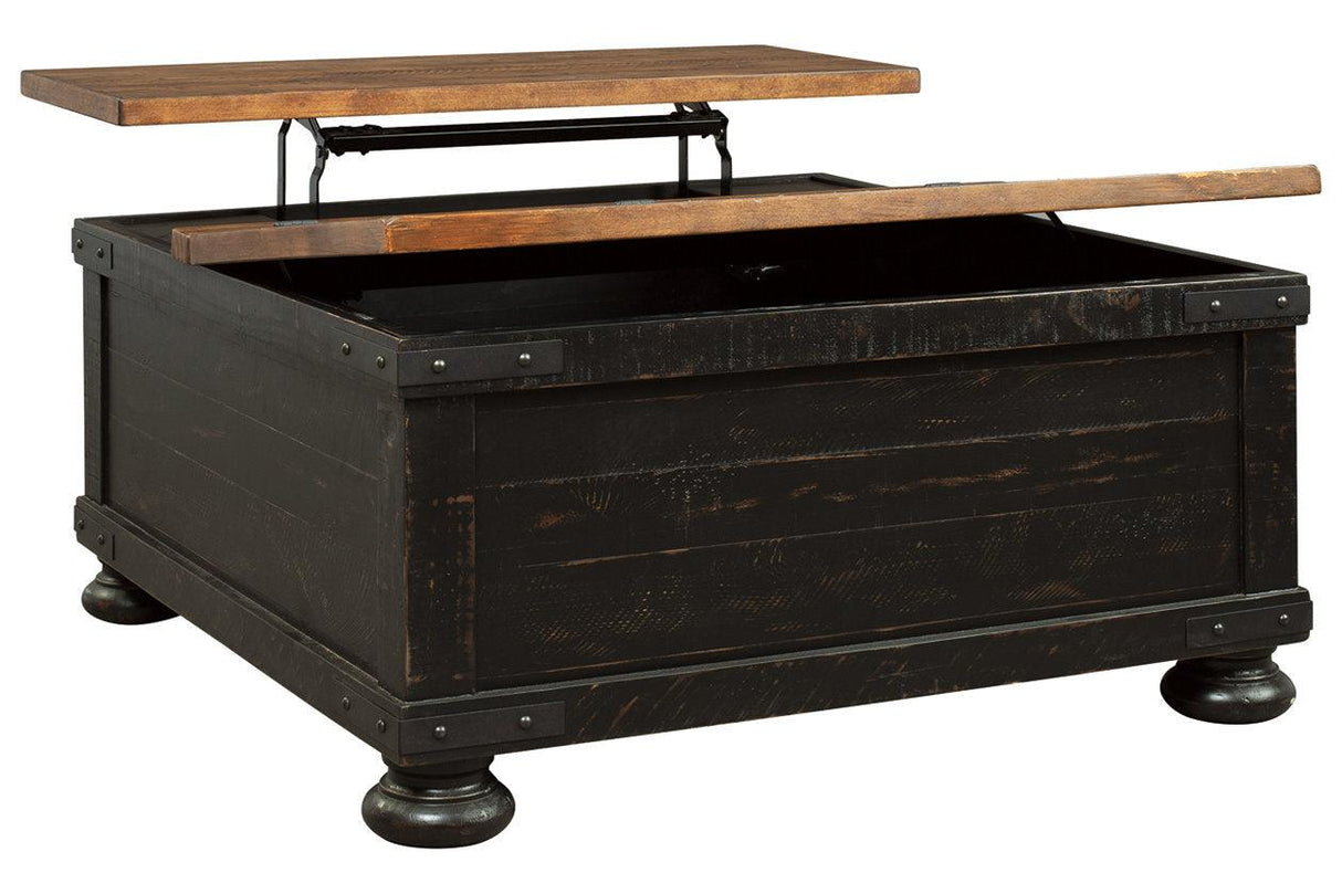 Valebeck Black/Brown Coffee Table with Lift Top by Ashley at Eve Furniture