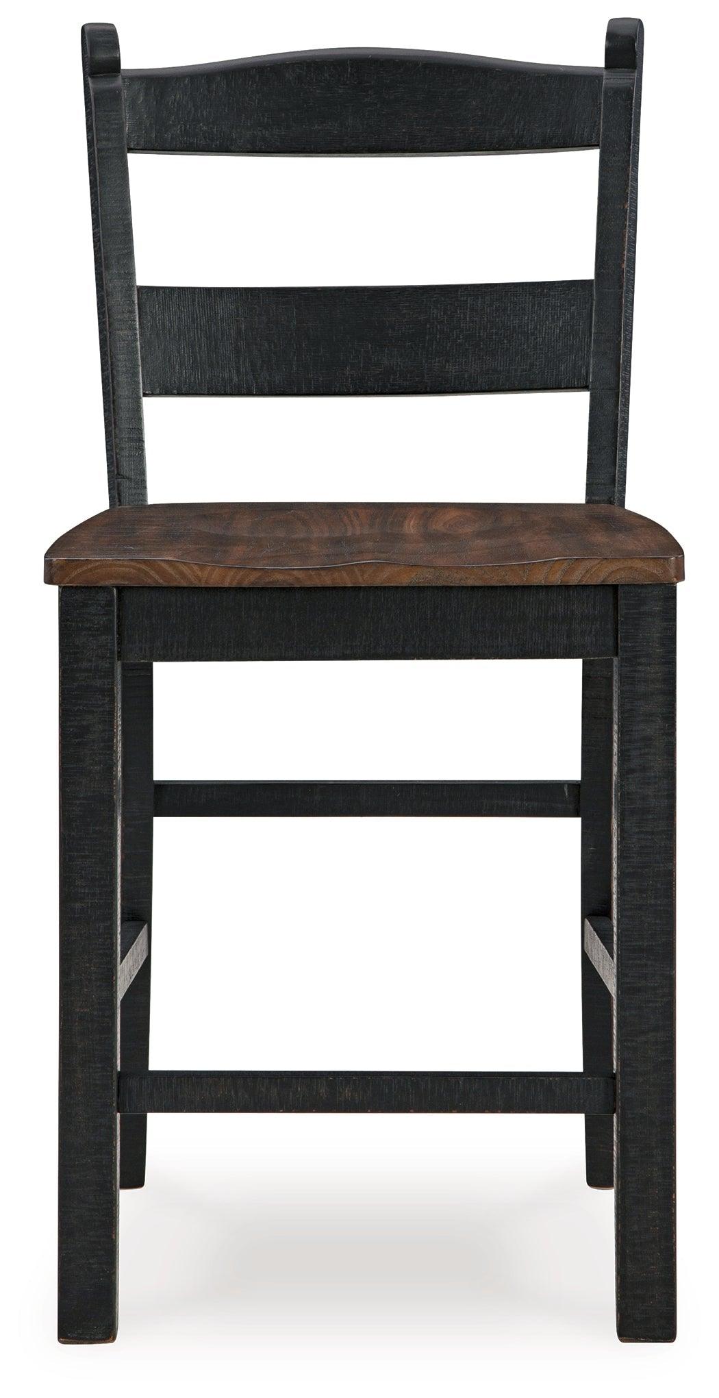 Valebeck Black/Brown Counter Height Barstool, Set of 2 by Ashley at Eve Furniture