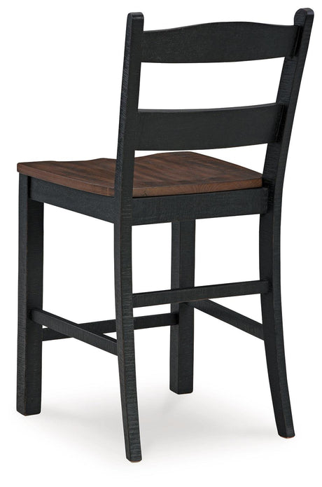 Valebeck Black/Brown Counter Height Barstool, Set of 2 by Ashley at Eve Furniture