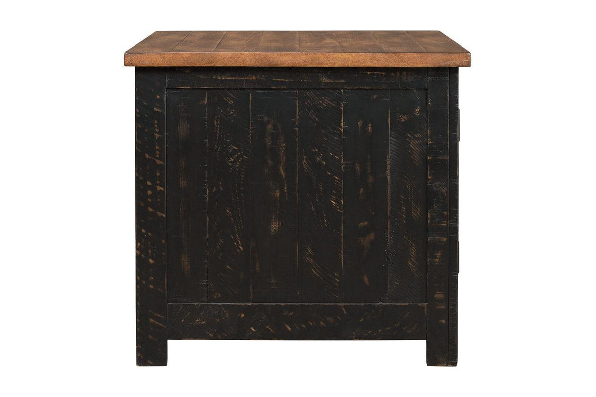 Valebeck Black/Brown End Table by Ashley at Eve Furniture