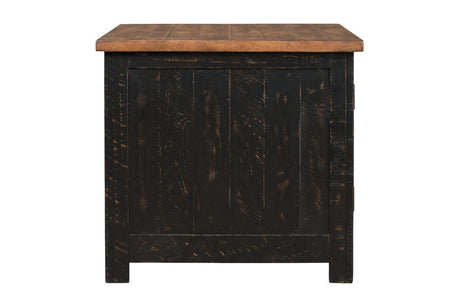 Valebeck Black/Brown End Table by Ashley at Eve Furniture