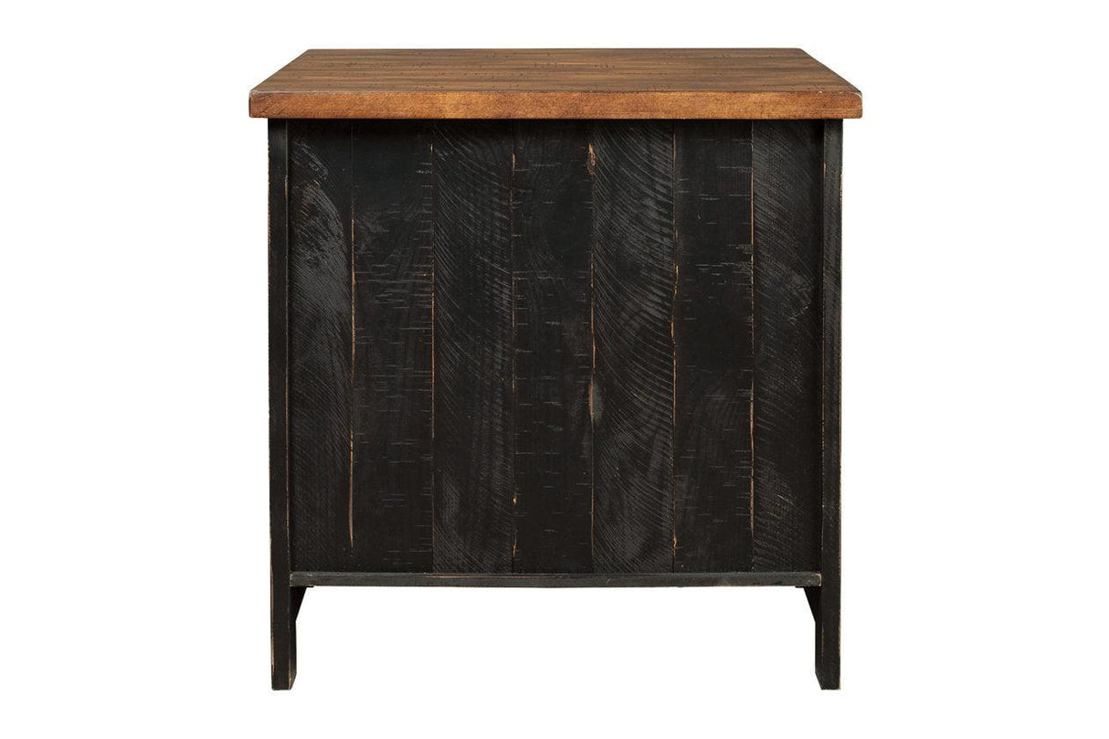 Valebeck Black/Brown End Table by Ashley at Eve Furniture